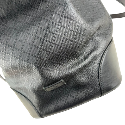 Pre-owned gucci-black-leather-diamante-bucket-bag