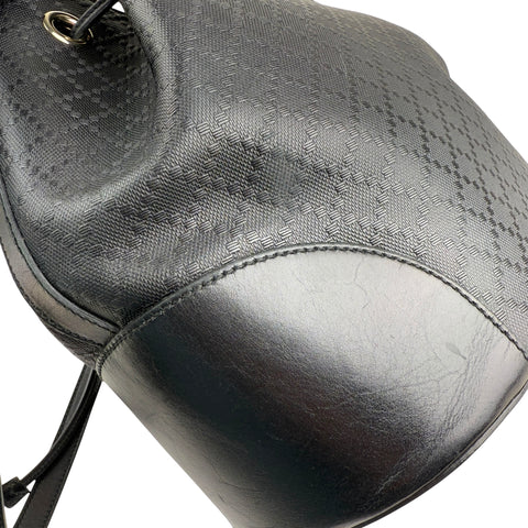 Pre-owned gucci-black-leather-diamante-bucket-bag