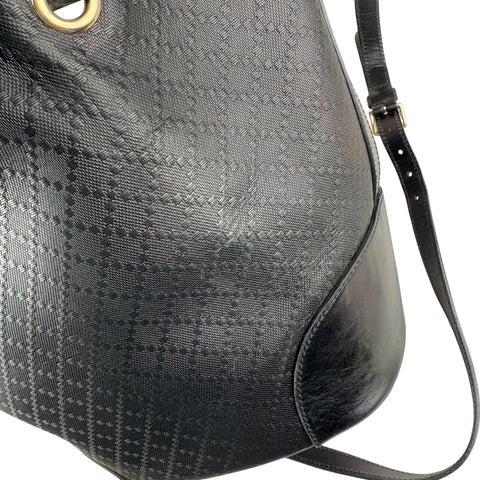 Pre-owned gucci-black-leather-diamante-bucket-bag