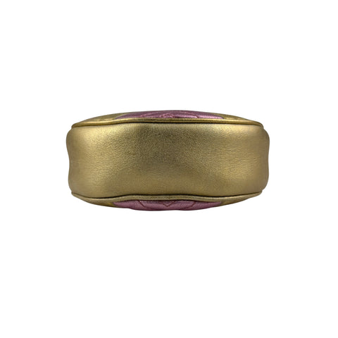 Gucci Gold GG Marmont Round Crossbody Bag