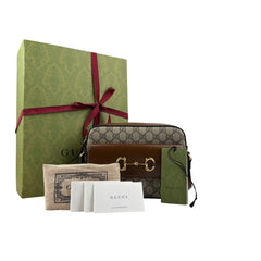 Gucci 1955 Horsebit GG Supreme Shoulder Bag