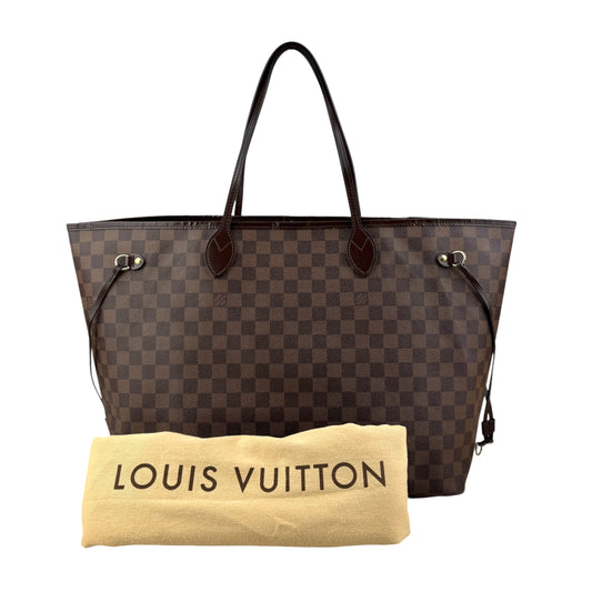 Pre-owned louis-vuitton-neverfull-gm-damier-handbag back view