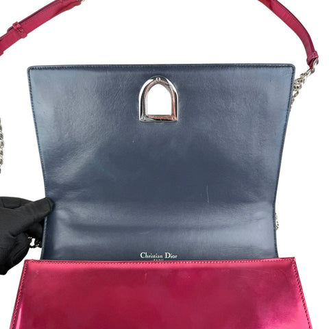 Dior Pink Metallic Perforated Leather Medium Diorama Bag