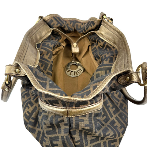 Fendi Zucca Charm Brown Tote Bag