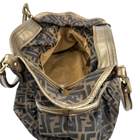 Fendi Zucca Charm Brown Tote Bag