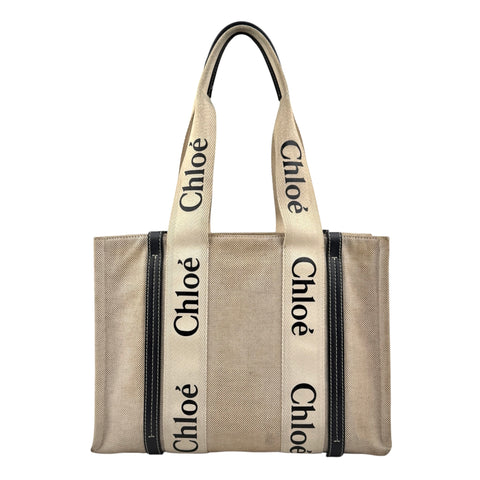Chloé Woody tote bag in linen