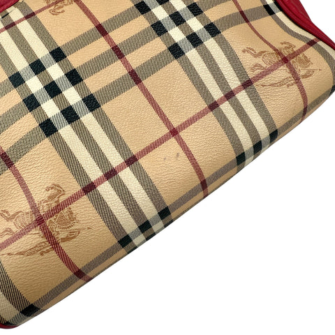 Burberry Leather Trimmed Haymarket Check Coated Canvas Canterbury tote bag