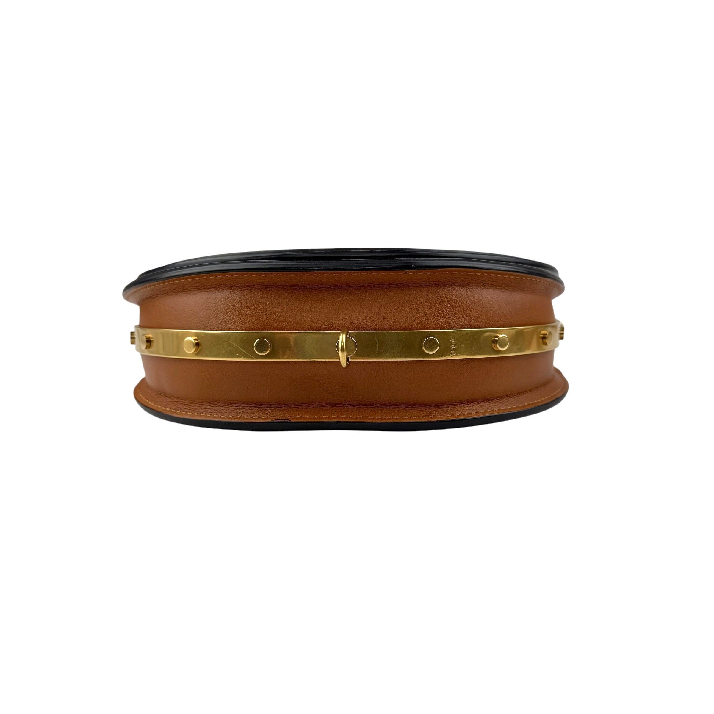 Pre-owned chloe-tan-leather-small-nile-bracelet-minaudiere