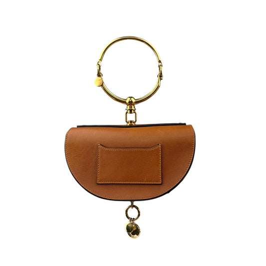 Chloe Tan Leather Small Nile Bracelet Minaudiere Crossbody Bag