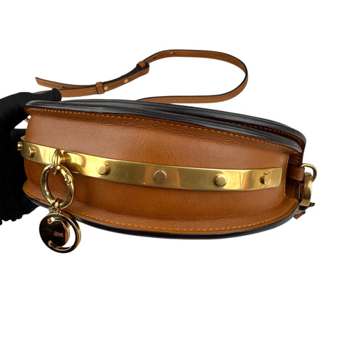 Pre-owned chloe-tan-leather-small-nile-bracelet-minaudiere
