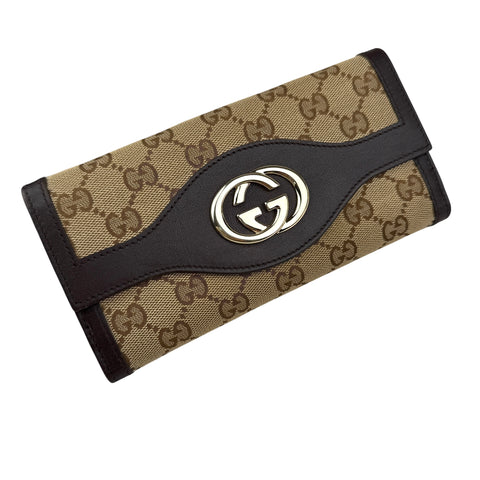 Gucci Beige/Brown GG Canvas and Leather Wallet