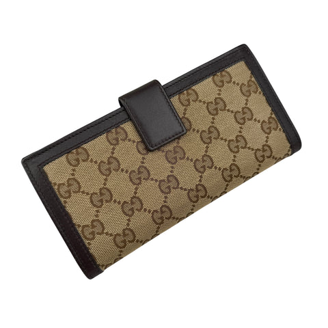 Gucci Beige/Brown GG Canvas and Leather Wallet