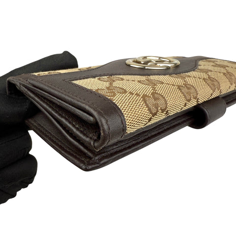 Gucci Beige/Brown GG Canvas and Leather Wallet