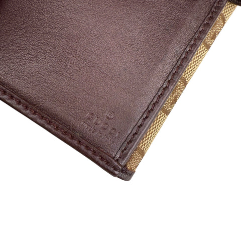 Gucci Lovely Brown Canvas Leather Long Wallet