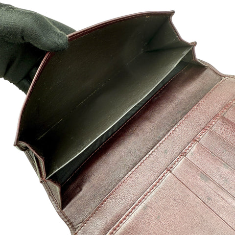 Gucci Lovely Brown Canvas Leather Long Wallet