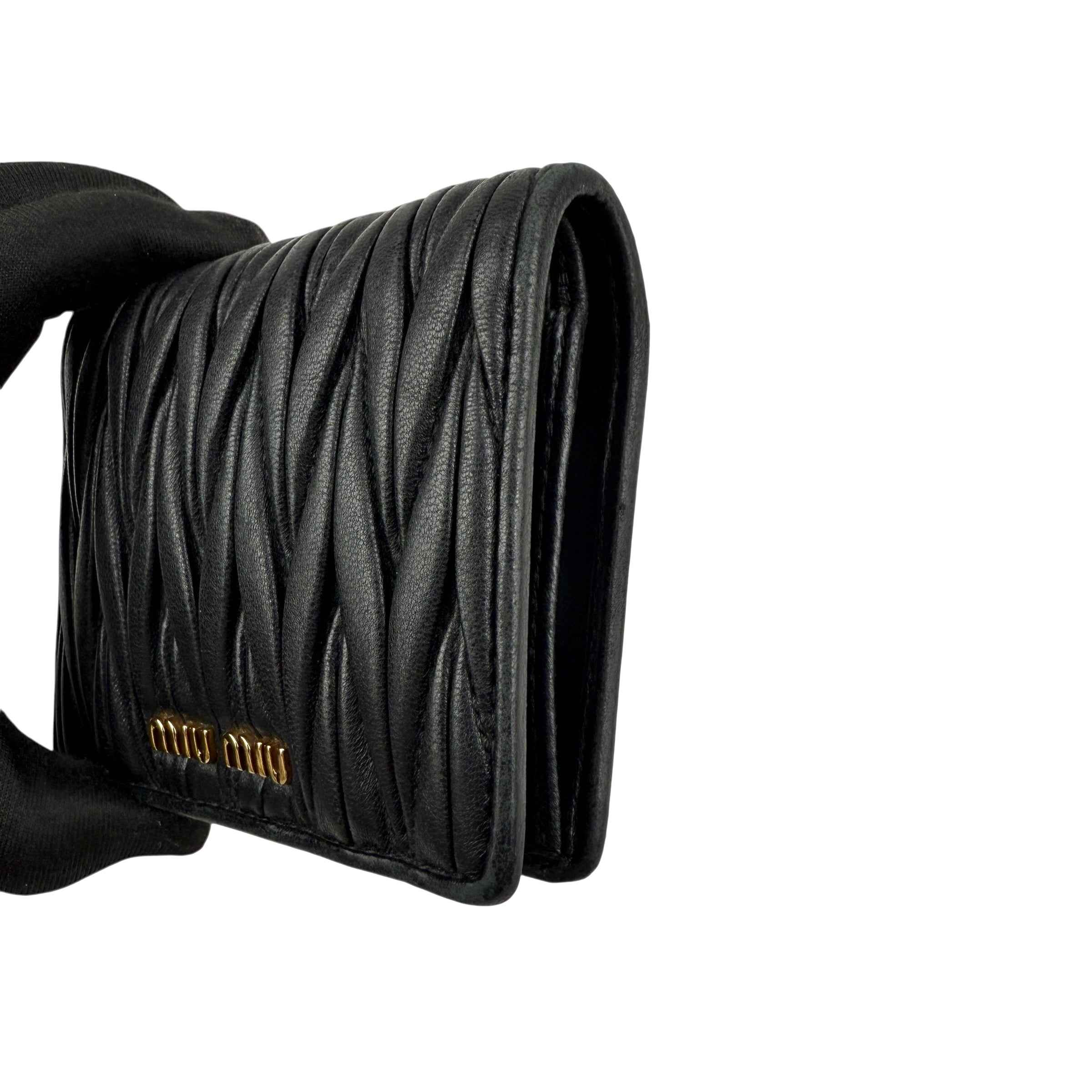 Miu Miu Small matelassé nappa leather wallet