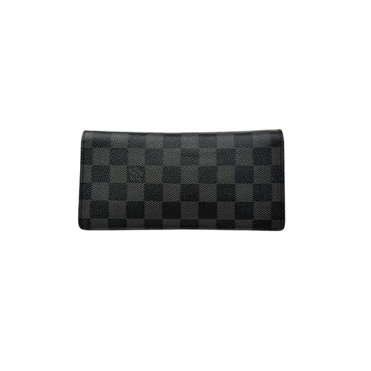 Pre-owned louis-vuitton-wallet-damier-graphite-canvas back view