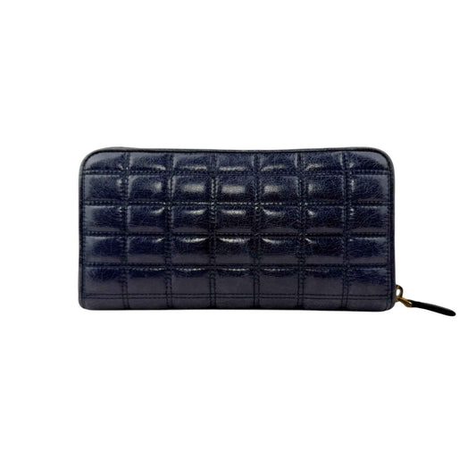 Prada calfskin zip around wallet