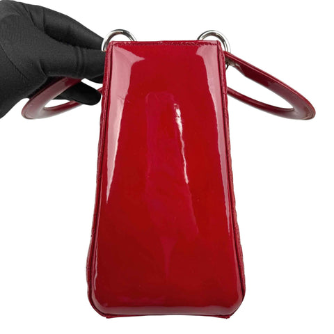Christian Dior Lady Dior - Medium in Red, Cannage Quilted Patent