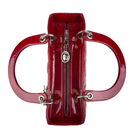 Christian Dior Lady Dior - Medium in Red, Cannage Quilted Patent