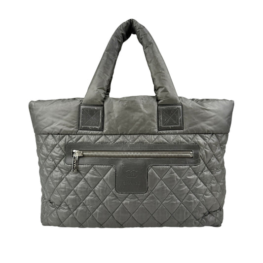 chanel coco cocoon nylon khaki tote bag back