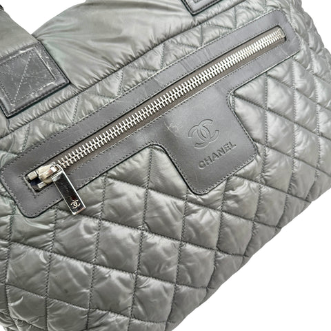 Chanel Coco Cocoon Nylon Khaki Tote Bag