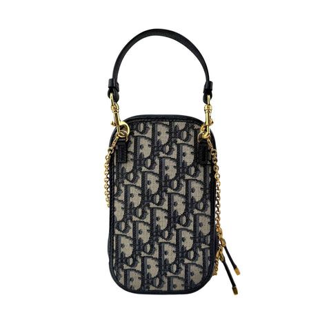 Christian Dior Oblique Canvas Montaigne Call in Dior Phone Holder satchel