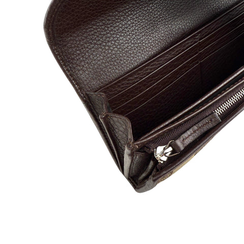 Pre-owned Gucci Horsebit 1955 Leather/Cloth Wallet wallet