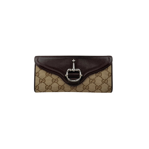 Pre-owned Gucci Horsebit 1955 Leather/Cloth Wallet wallet main image