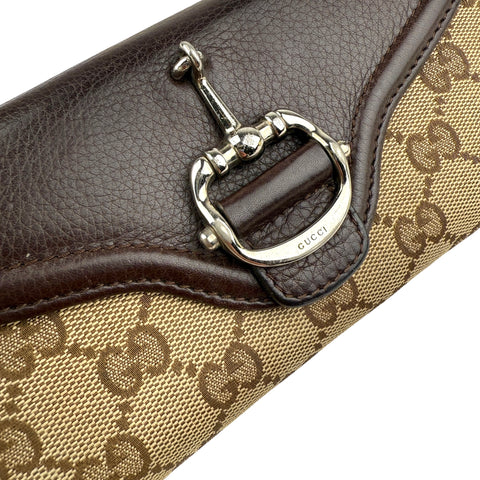 Pre-owned Gucci Horsebit 1955 Leather/Cloth Wallet wallet