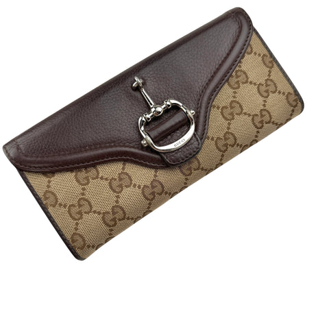 Pre-owned Gucci Horsebit 1955 Leather/Cloth Wallet wallet