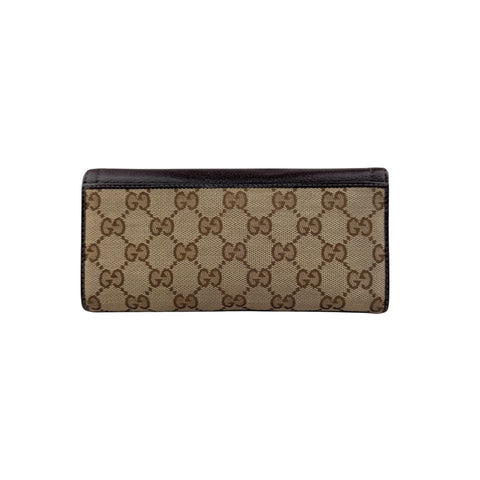 Pre-owned Gucci Horsebit 1955 Leather/Cloth Wallet wallet back view