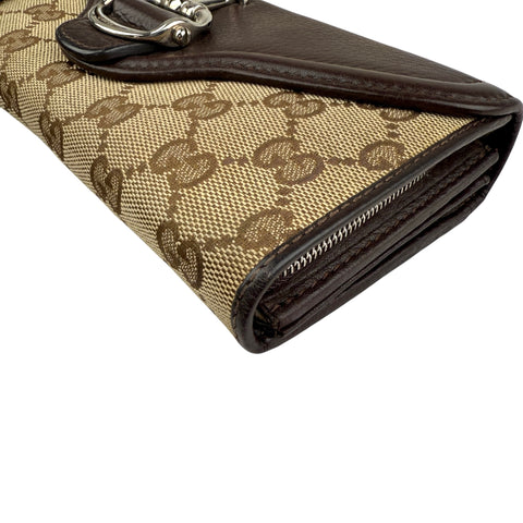 Pre-owned Gucci Horsebit 1955 Leather/Cloth Wallet wallet