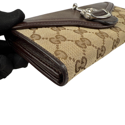 Pre-owned Gucci Horsebit 1955 Leather/Cloth Wallet wallet