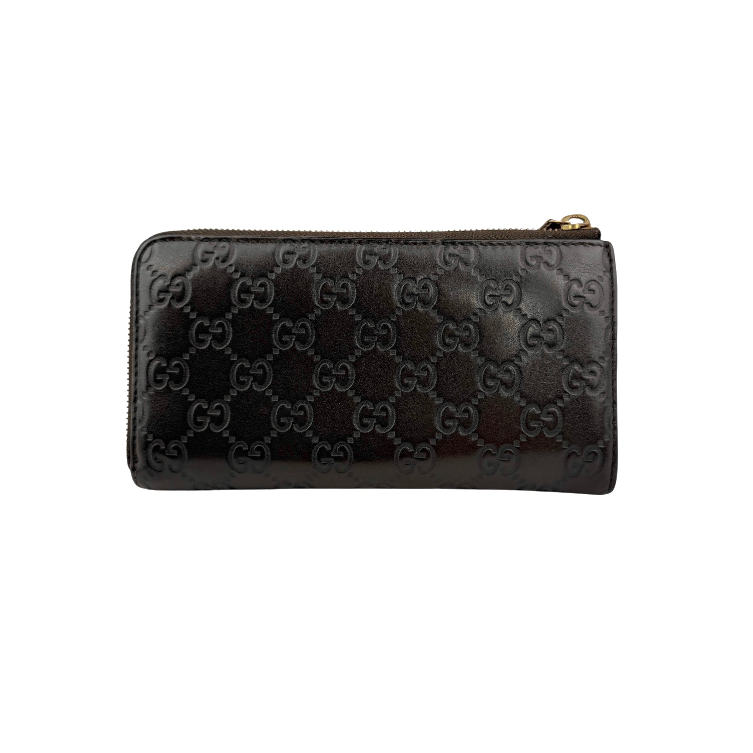 Pre-owned Gucci ssima Zip Around Wallet wallet back view
