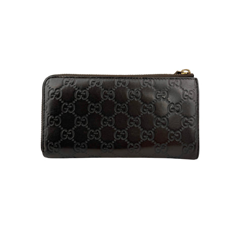 Pre-owned Gucci ssima Zip Around Wallet wallet back view