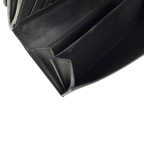 Pre-owned Bottega Veneta Black Intrecciato Woven Nappa Leather Continental Wallet wallet