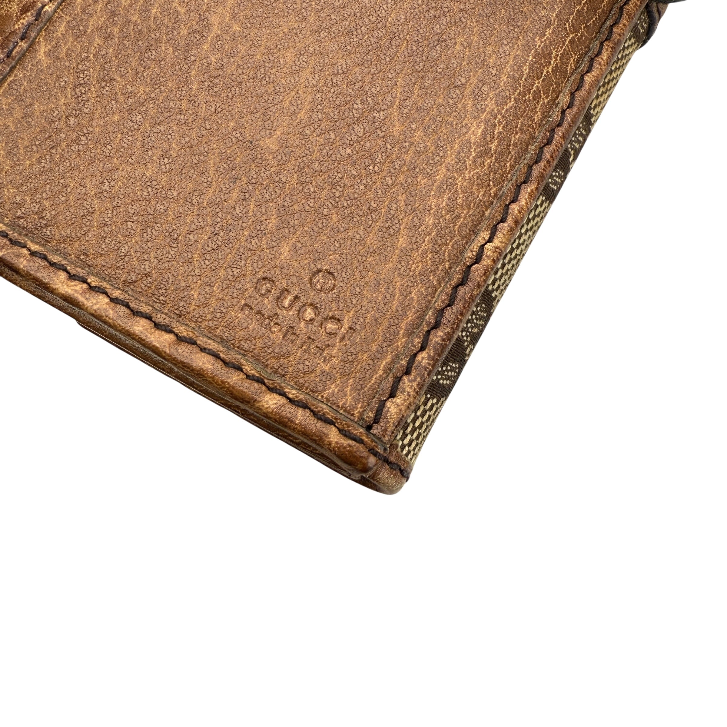 Pre-owned Gucci Beige/Tan GG Canvas and Leather Continental Wallet wallet