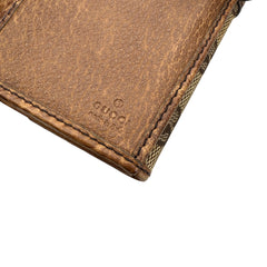 Pre-owned Gucci Beige/Tan GG Canvas and Leather Continental Wallet wallet