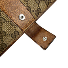 Pre-owned Gucci Beige/Tan GG Canvas and Leather Continental Wallet wallet