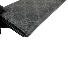 Pre-owned Gucci Black Canvas GG Supreme Web Zip Around Wallet wallet