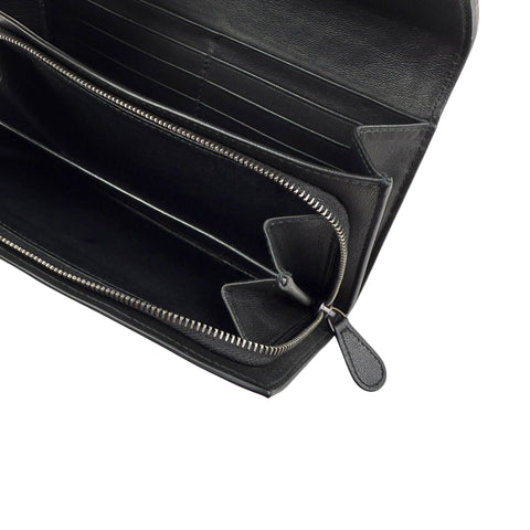 Pre-owned Bottega Veneta Black Intrecciato Woven Nappa Leather Continental Wallet wallet
