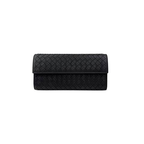 Pre-owned Bottega Veneta Black Intrecciato Woven Nappa Leather Continental Wallet wallet main image