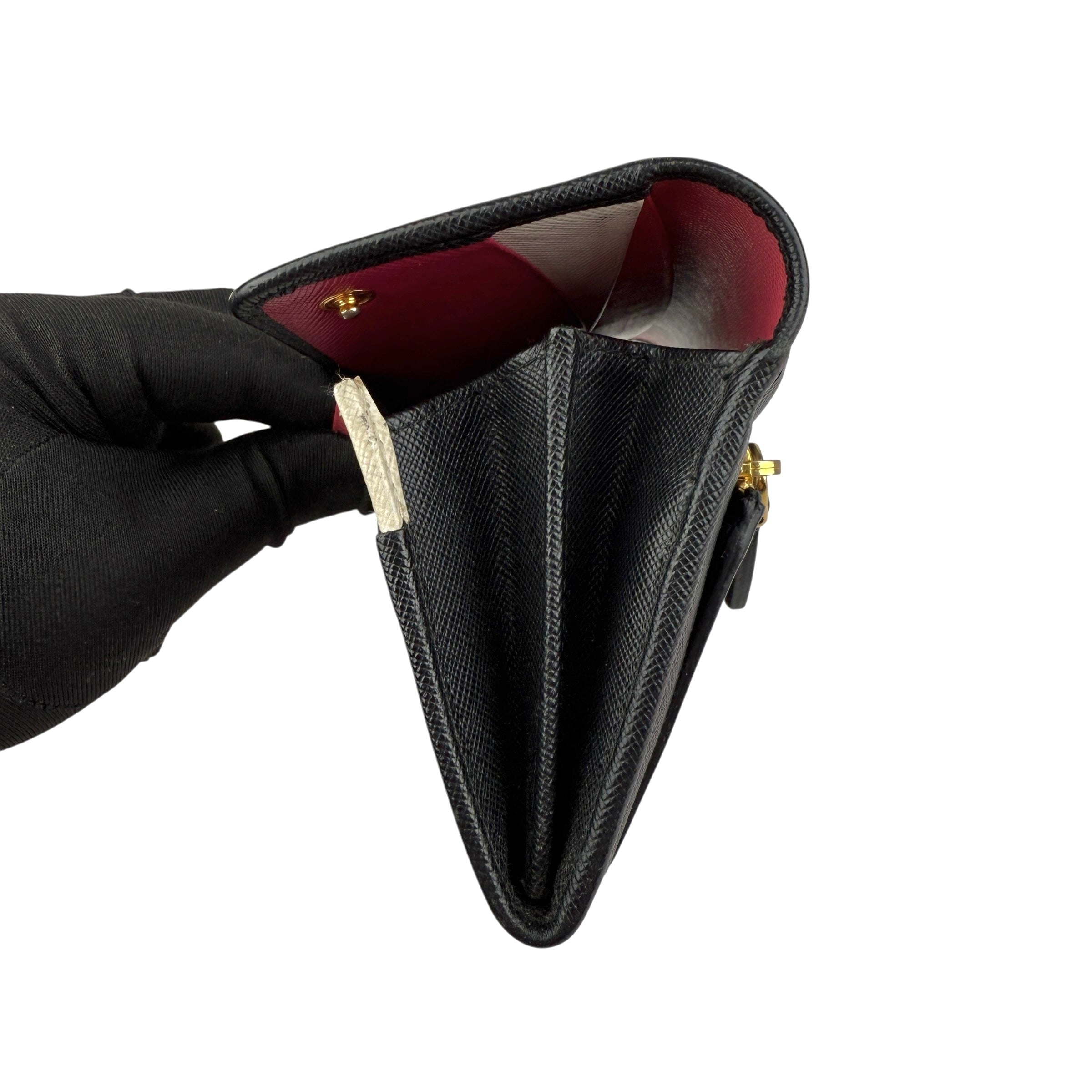 Pre-owned Prada Brand-plaque large saffiano leather wallet wallet