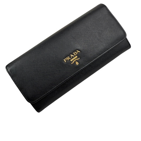 Pre-owned Prada Brand-plaque large saffiano leather wallet wallet