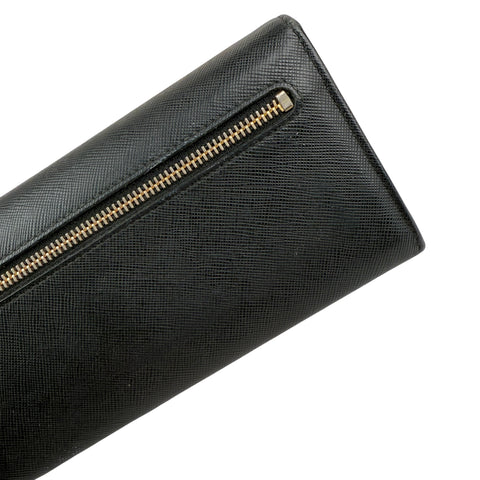 Pre-owned Prada Brand-plaque large saffiano leather wallet wallet