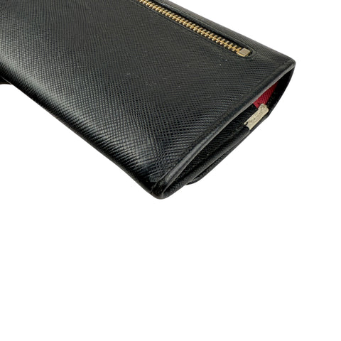 Pre-owned Prada Brand-plaque large saffiano leather wallet wallet