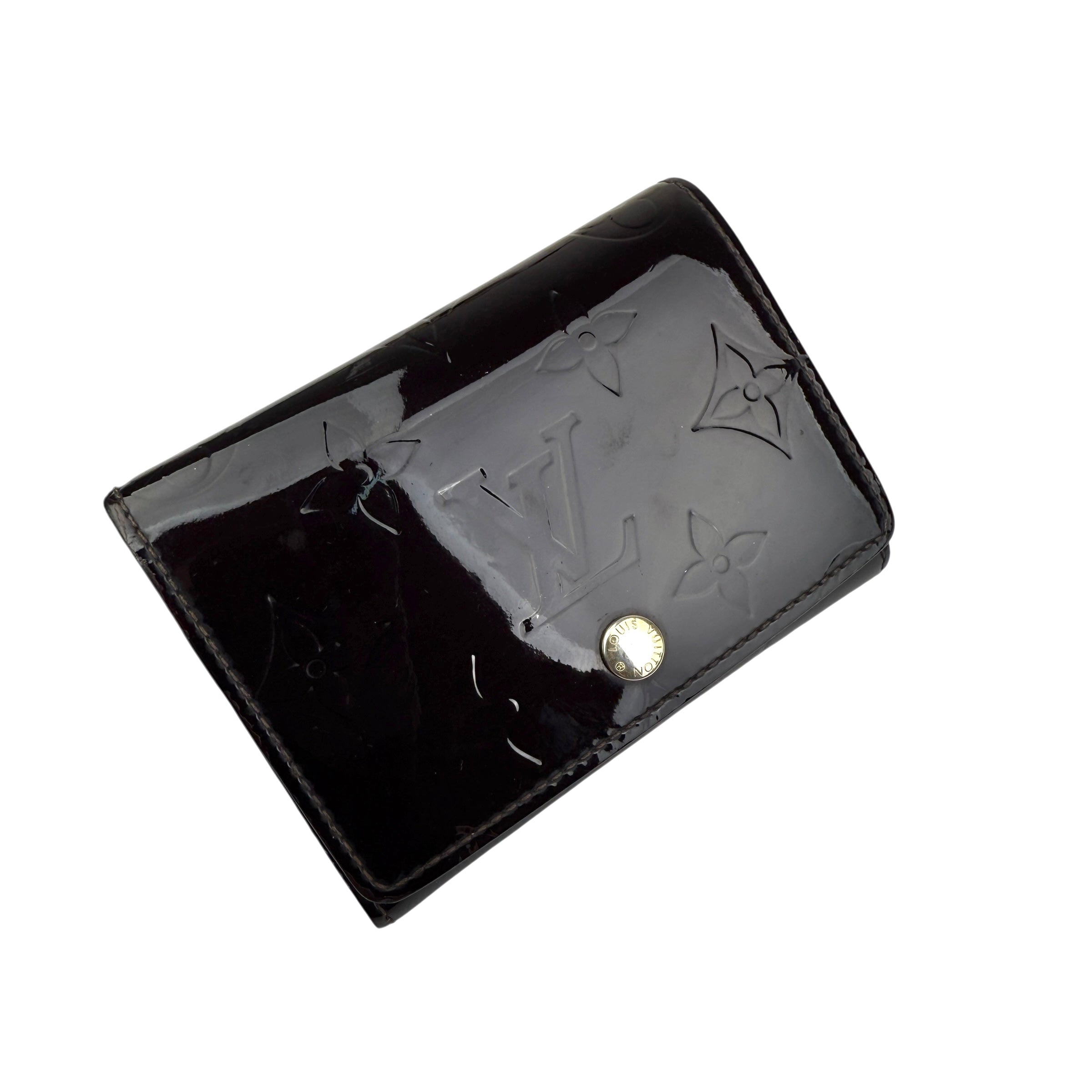 Pre-owned Louis Vuitton Amarante Monogram Vernis Card Holder