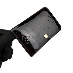 Pre-owned Louis Vuitton Amarante Monogram Vernis Card Holder