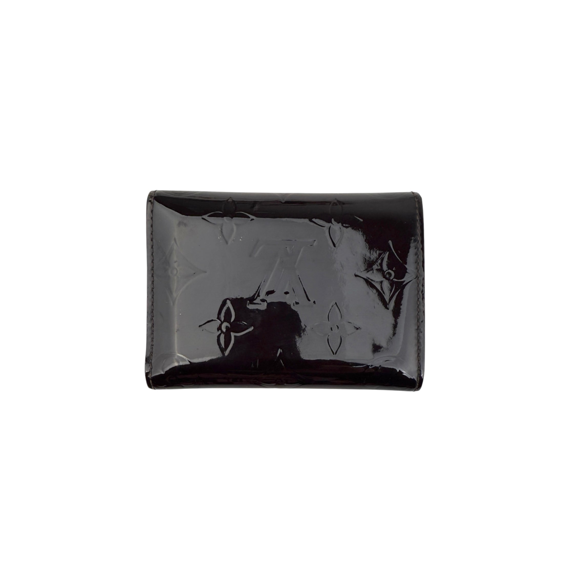 Pre-owned Louis Vuitton Amarante Monogram Vernis Card Holder back view
